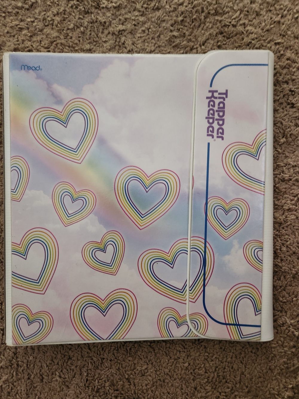 Trapper Keeper Binder in Pastel Rainbow Hearts
